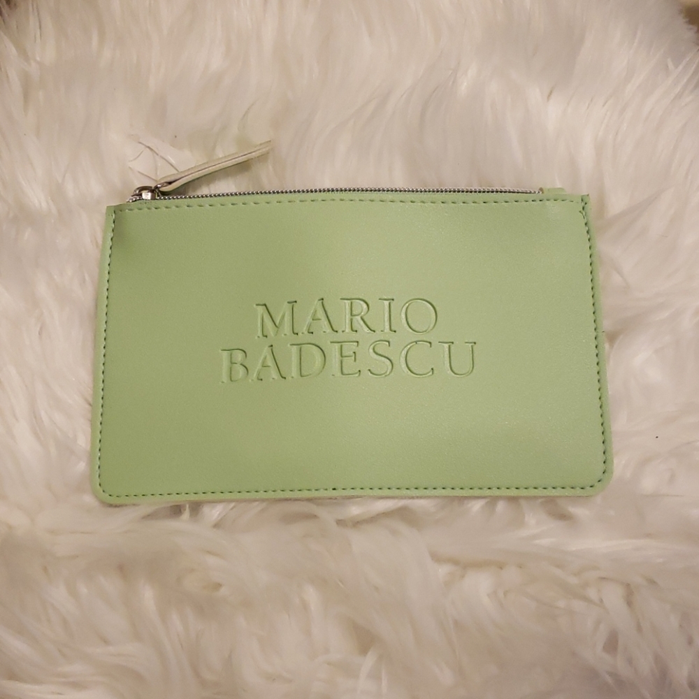 Mario Badescu Green Zipper Pouch Travel Makeup Bag